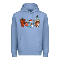 Colony Blue basketball coffee cups Premium Hoodie - texasbilliewilder