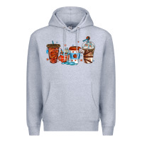 Heather Grey basketball coffee cups Premium Hoodie - texasbilliewilder