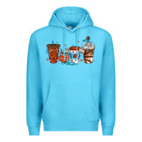 Ocean Blue basketball coffee cups Premium Hoodie - texasbilliewilder