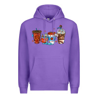 Purple basketball coffee cups Premium Hoodie - texasbilliewilder