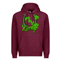 Burgundy Lucky shamrock horseshoe Premium Hoodie - RanaPortraitStore