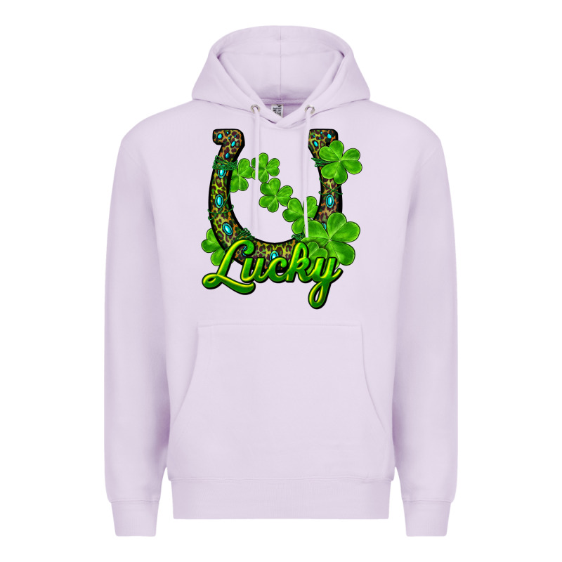 Lucky Shamrock Horseshoe Premium Hoodie by RanaPortraitStore | Teevron