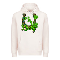 Pale Pink Lucky shamrock horseshoe Premium Hoodie - RanaPortraitStore