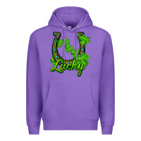 Purple Lucky shamrock horseshoe Premium Hoodie - RanaPortraitStore