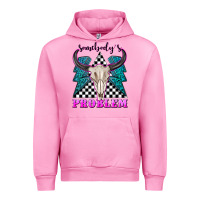 Fuchsia Pink somebodys problem Urban Hoodie - texasbilliewilder