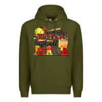 Army Green somebody's loud mouth softball mama Premium Hoodie - Zillion Design Studio