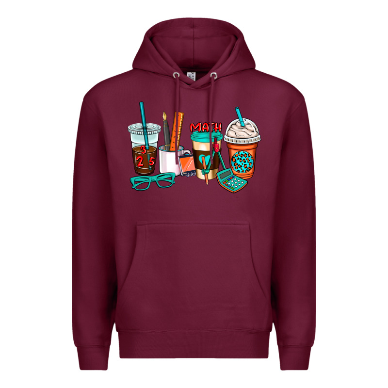Math Teacher Coffee Cups Premium Hoodie by AdoDesignShop | Teevron