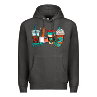 Charcoal Heather math teacher coffee cups Premium Hoodie - AdoDesignShop