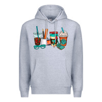Heather Grey math teacher coffee cups Premium Hoodie - AdoDesignShop