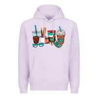 Lilac math teacher coffee cups Premium Hoodie - AdoDesignShop