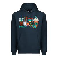 Navy math teacher coffee cups Premium Hoodie - AdoDesignShop
