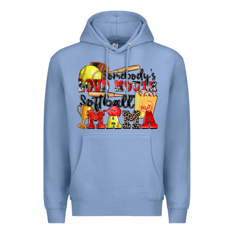 Somebody's Loud Mouth Softball Mama Premium Hoodie by Zillion Design Studio | Teevron