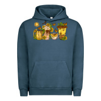 Pigment Midnight Navy sunflower coffee cups Urban Hoodie - texasbilliewilder