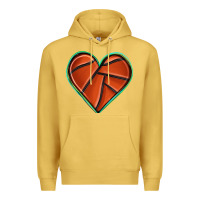 Antique Gold basketball heart Premium Hoodie - texasbilliewilder