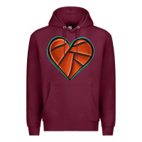 Burgundy basketball heart Premium Hoodie - texasbilliewilder