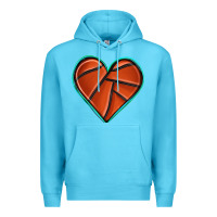 Ocean Blue basketball heart Premium Hoodie - texasbilliewilder