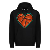 Black basketball heart Premium Hoodie - texasbilliewilder