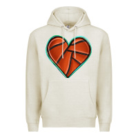 Oatmeal Heather basketball heart Premium Hoodie - texasbilliewilder