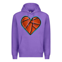 Purple basketball heart Premium Hoodie - texasbilliewilder