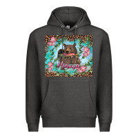 Charcoal Heather Mama bear haunting fish floral Premium Hoodie - RanaPortraitStore