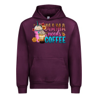 Mauve Wine mama needs coffee Urban Hoodie - Zillion Design Studio