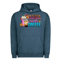 Pigment Midnight Navy mama needs coffee Urban Hoodie - Zillion Design Studio