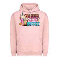 Pigment Salmon mama needs coffee Urban Hoodie - Zillion Design Studio