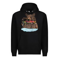 Black mama bear haunting fish Premium Hoodie - RanaPortraitStore