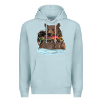 Blue Mist mama bear haunting fish Premium Hoodie - RanaPortraitStore