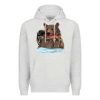 Dove Grey mama bear haunting fish Premium Hoodie - RanaPortraitStore
