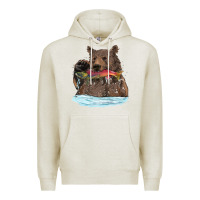 Oatmeal Heather mama bear haunting fish Premium Hoodie - RanaPortraitStore