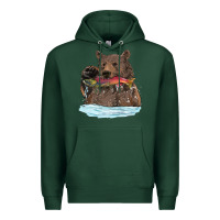 Sports Green mama bear haunting fish Premium Hoodie - RanaPortraitStore