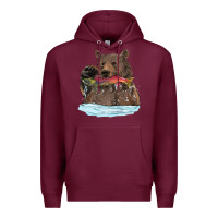 Burgundy mama bear haunting fish Premium Hoodie - RanaPortraitStore