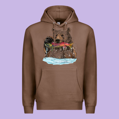 Mama Bear Haunting Fish Premium Hoodie Designed By Ranaportraitstore