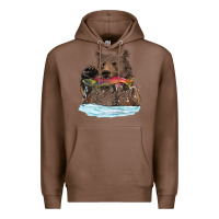 Chestnut mama bear haunting fish Premium Hoodie - RanaPortraitStore