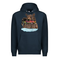 Navy mama bear haunting fish Premium Hoodie - RanaPortraitStore