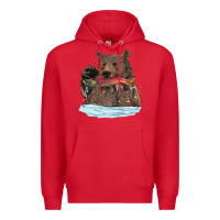 Red mama bear haunting fish Premium Hoodie - RanaPortraitStore