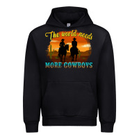 Black the world needs more cowboys Urban Hoodie - texasbilliewilder