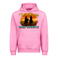 Fuchsia Pink the world needs more cowboys Urban Hoodie - texasbilliewilder