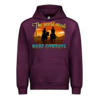 Mauve Wine the world needs more cowboys Urban Hoodie - texasbilliewilder