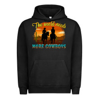 Pigment Black the world needs more cowboys Urban Hoodie - texasbilliewilder