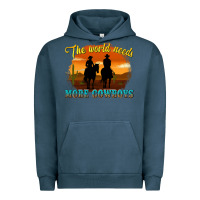 Pigment Midnight Navy the world needs more cowboys Urban Hoodie - texasbilliewilder