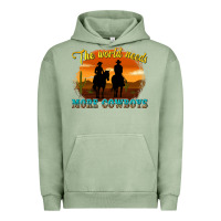 Pigment Oil Green the world needs more cowboys Urban Hoodie - texasbilliewilder