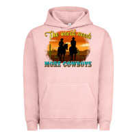 Pigment Salmon the world needs more cowboys Urban Hoodie - texasbilliewilder