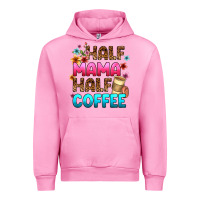 Fuchsia Pink half mama half coffee Urban Hoodie - Zillion Design Studio