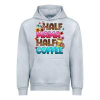 Heather Grey half mama half coffee Urban Hoodie - Zillion Design Studio