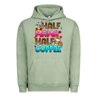 Pigment Oil Green half mama half coffee Urban Hoodie - Zillion Design Studio