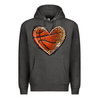 Charcoal Heather basketball heart Premium Hoodie - texasbilliewilder