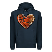 Navy basketball heart Premium Hoodie - texasbilliewilder