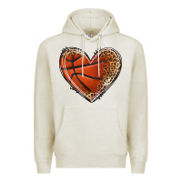 Oatmeal Heather basketball heart Premium Hoodie - texasbilliewilder